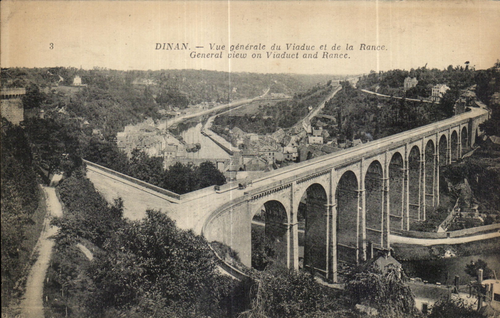 CPA Dinan View of the Viaduct and Rancid General the view one Rancid Viaduct and