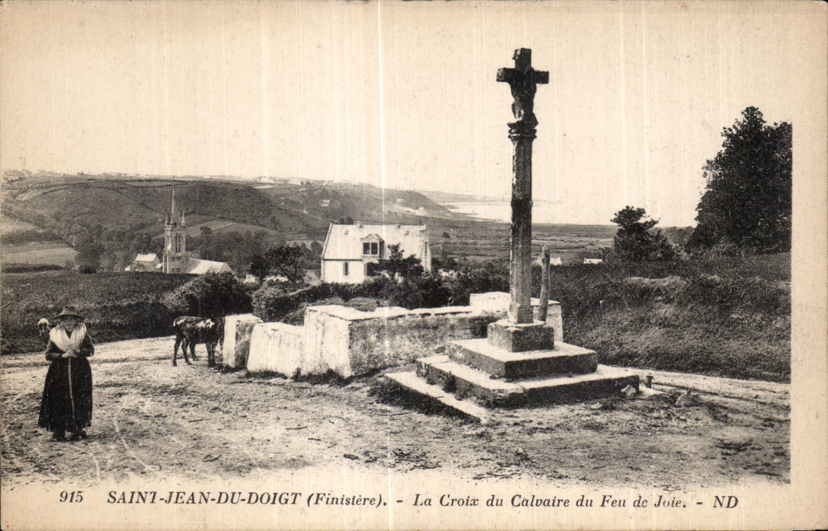 CPA Saint Jean Of the Finger (Finistere) the Cross of the Martyrdom of the Fire of