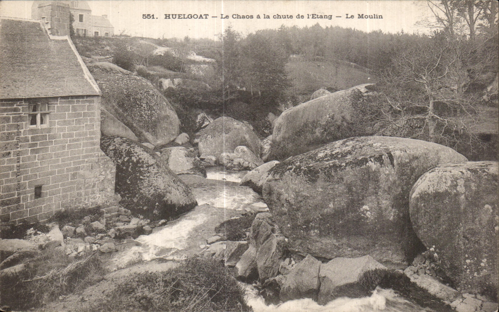 CPA Huelgoat Le Chaos with the fall of I Etang Le Mill