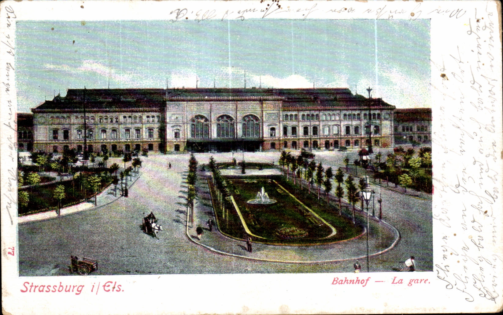 CPA Strasburg Els Bahnhof Train station