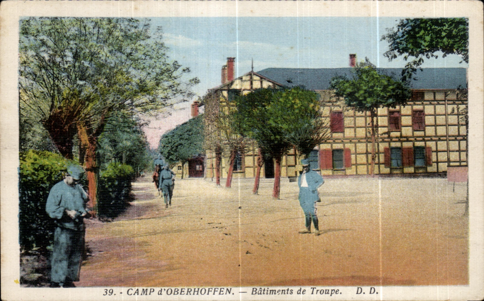 CPA Camp Oberhoffen Buildings of Militaria Troop