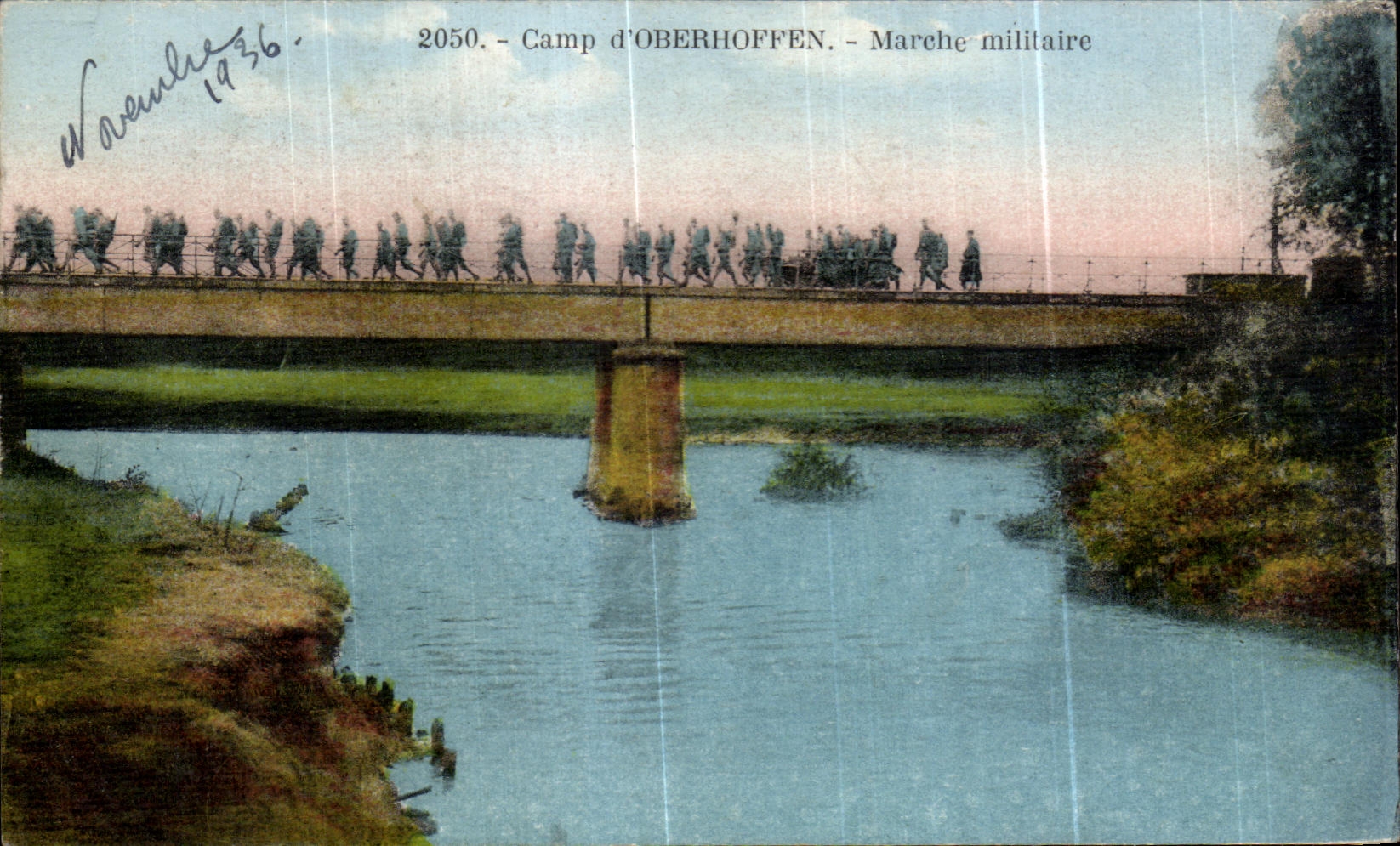 CPA Camp military Oberhoffen Market Militaria