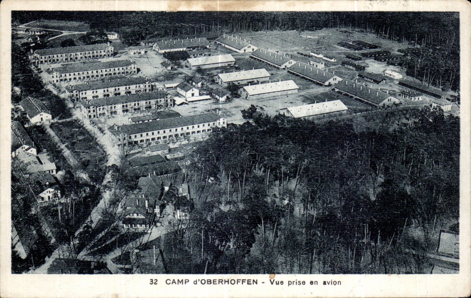 CPA Camp Oberhoffen Seen from in the Militaria plane