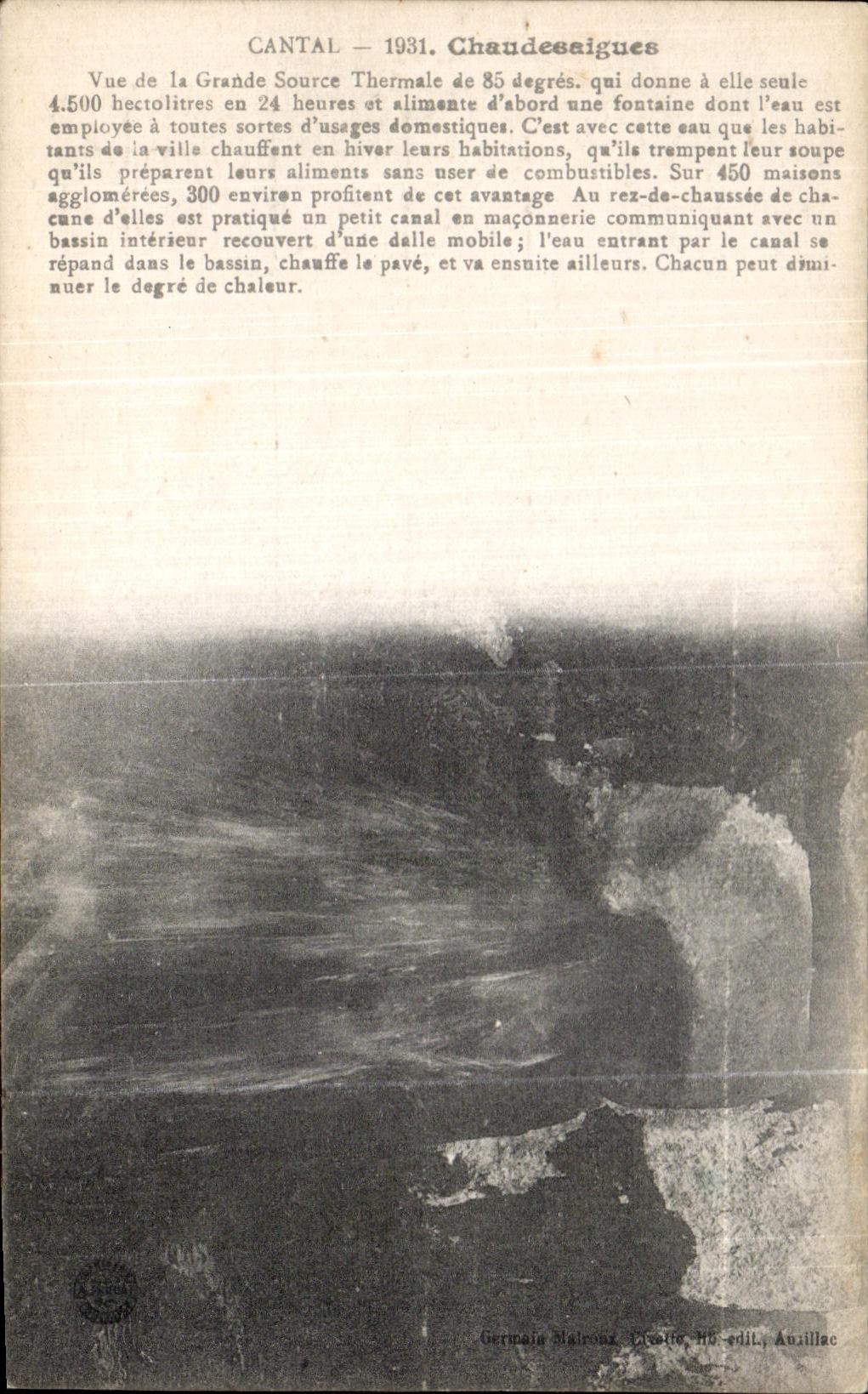 CPA Chaudesaigues Cantal Seen of the Great Thermal spring of degrees which