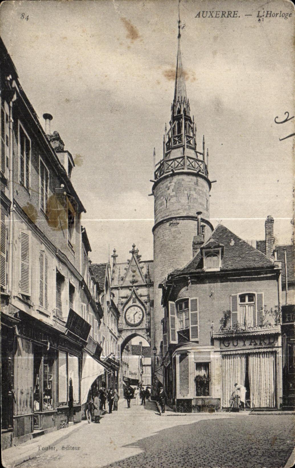 CPA Auxerre L Horloge