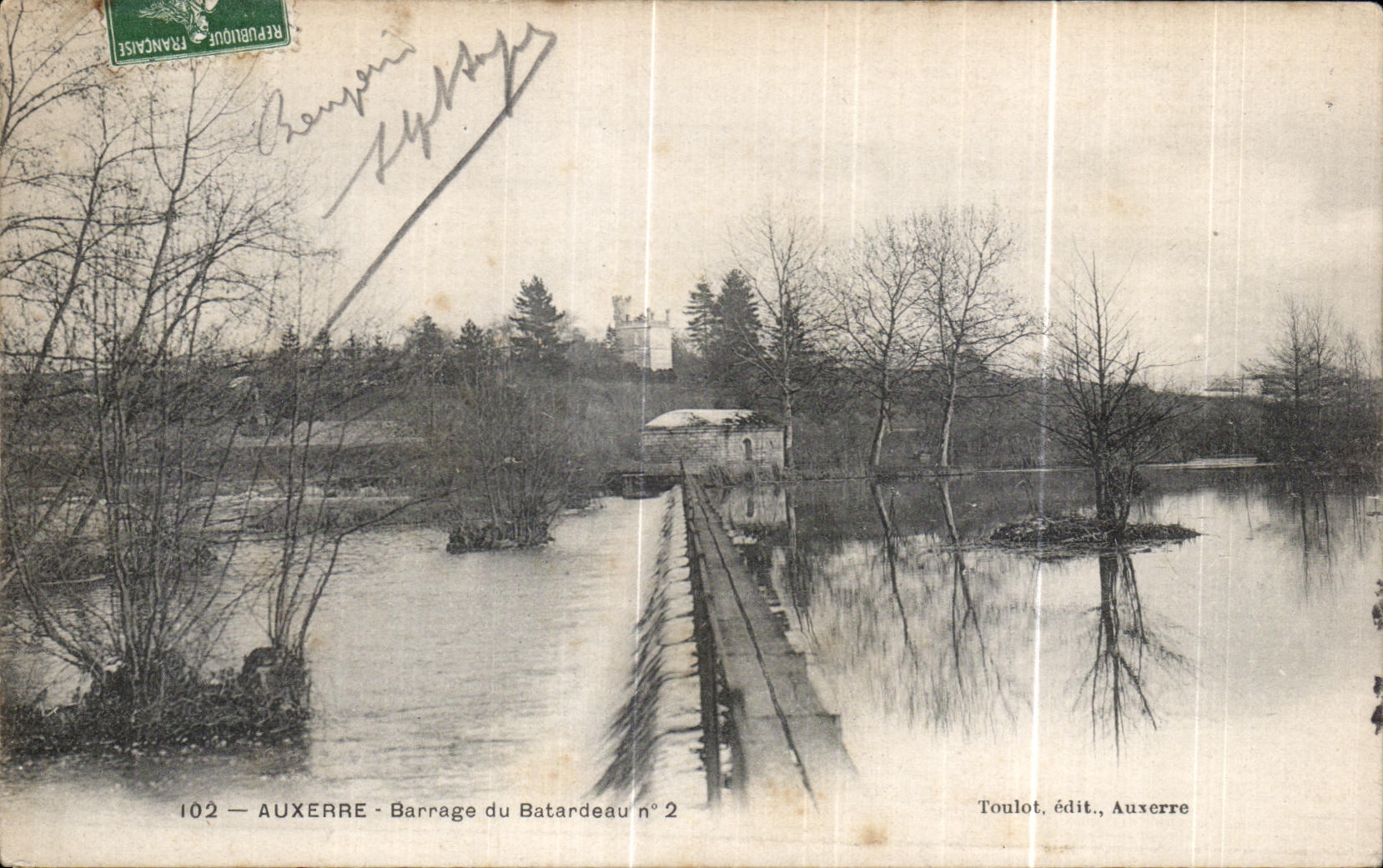 CPA Auxerre Barrage du Batardeau