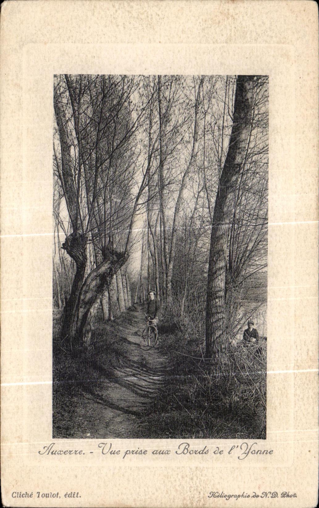 CPA Auxerre vista en de los bordes de la bicicleta de Yonne Cylce