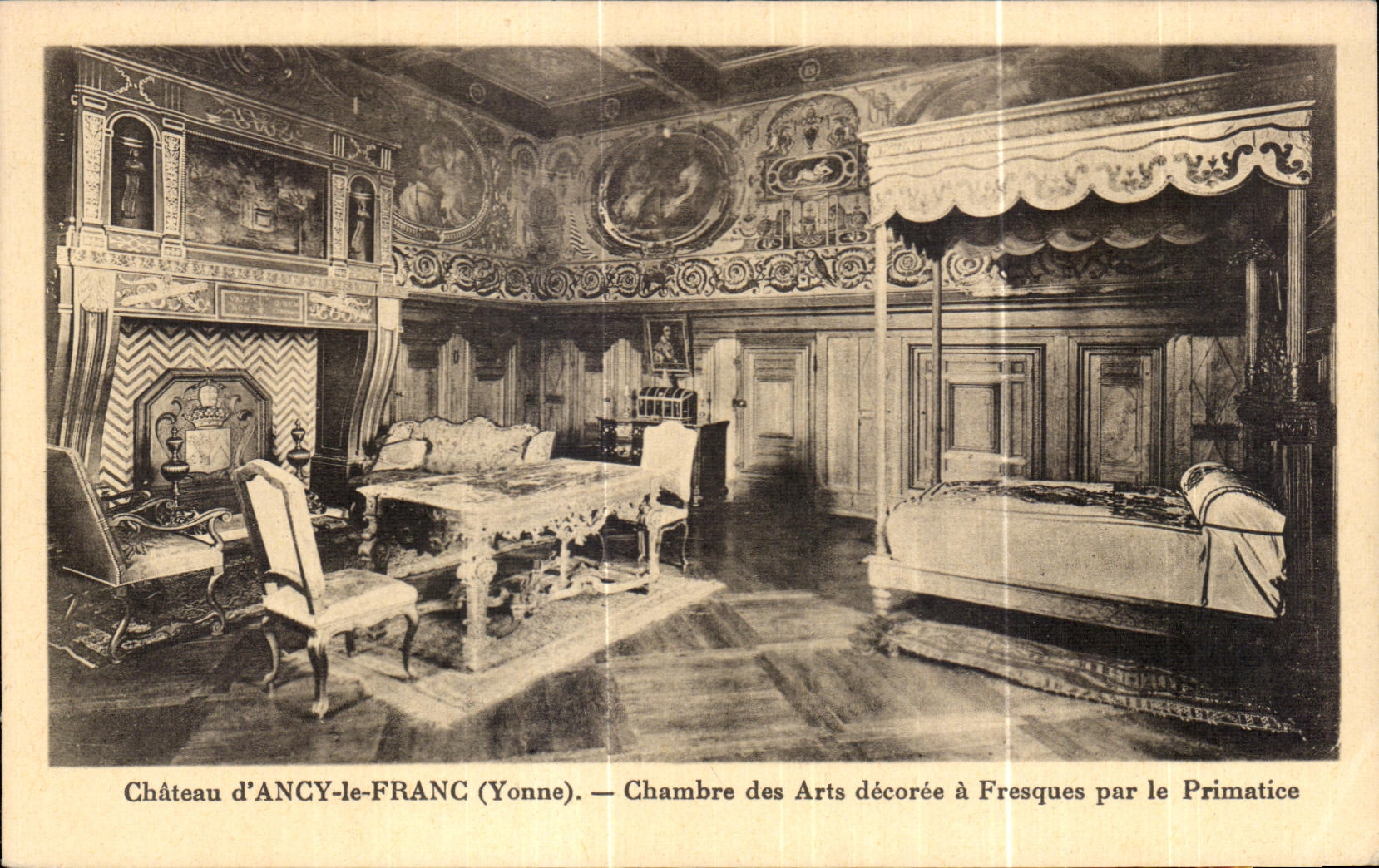 CPA Ancy Castle Frank the Room of Arts decoree has Fresques by Primatice