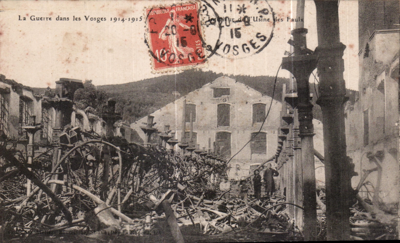 CPA the War in the Vosges Interieur of machines of Faulx