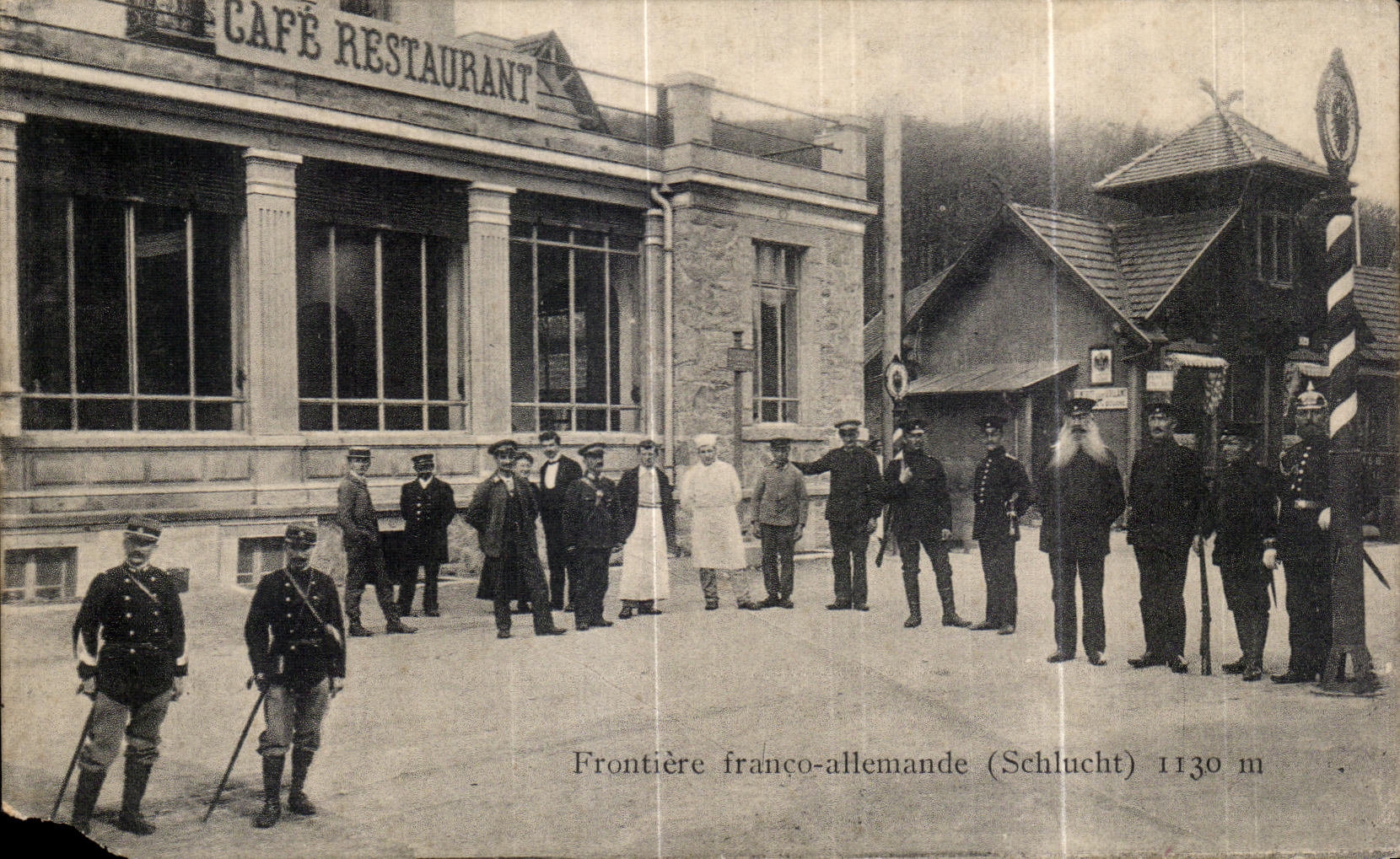 CPA free German Border (Schlucht) Militaria