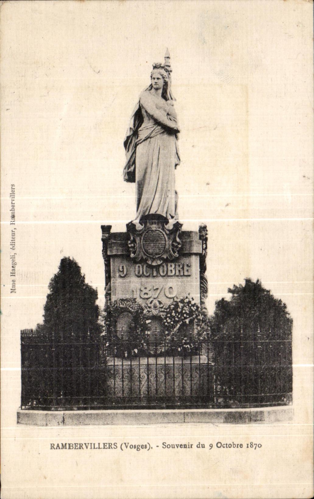 CPA Rambervillers Souvenir du 9 Octobre 1870
