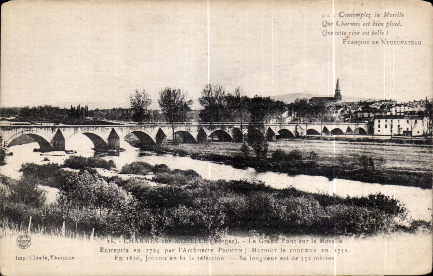 CPA Charmes sur Moselle Le Grand Pont sur la Moselle