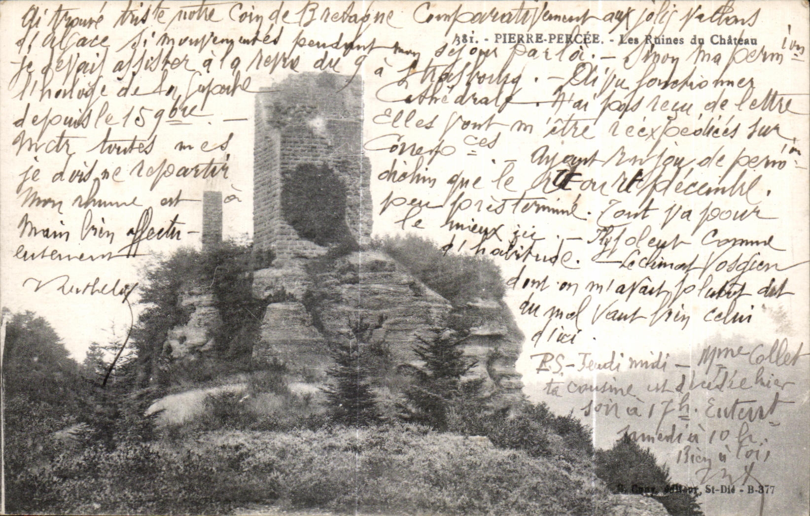 CPA Pierre Bored Ruins of the Castle