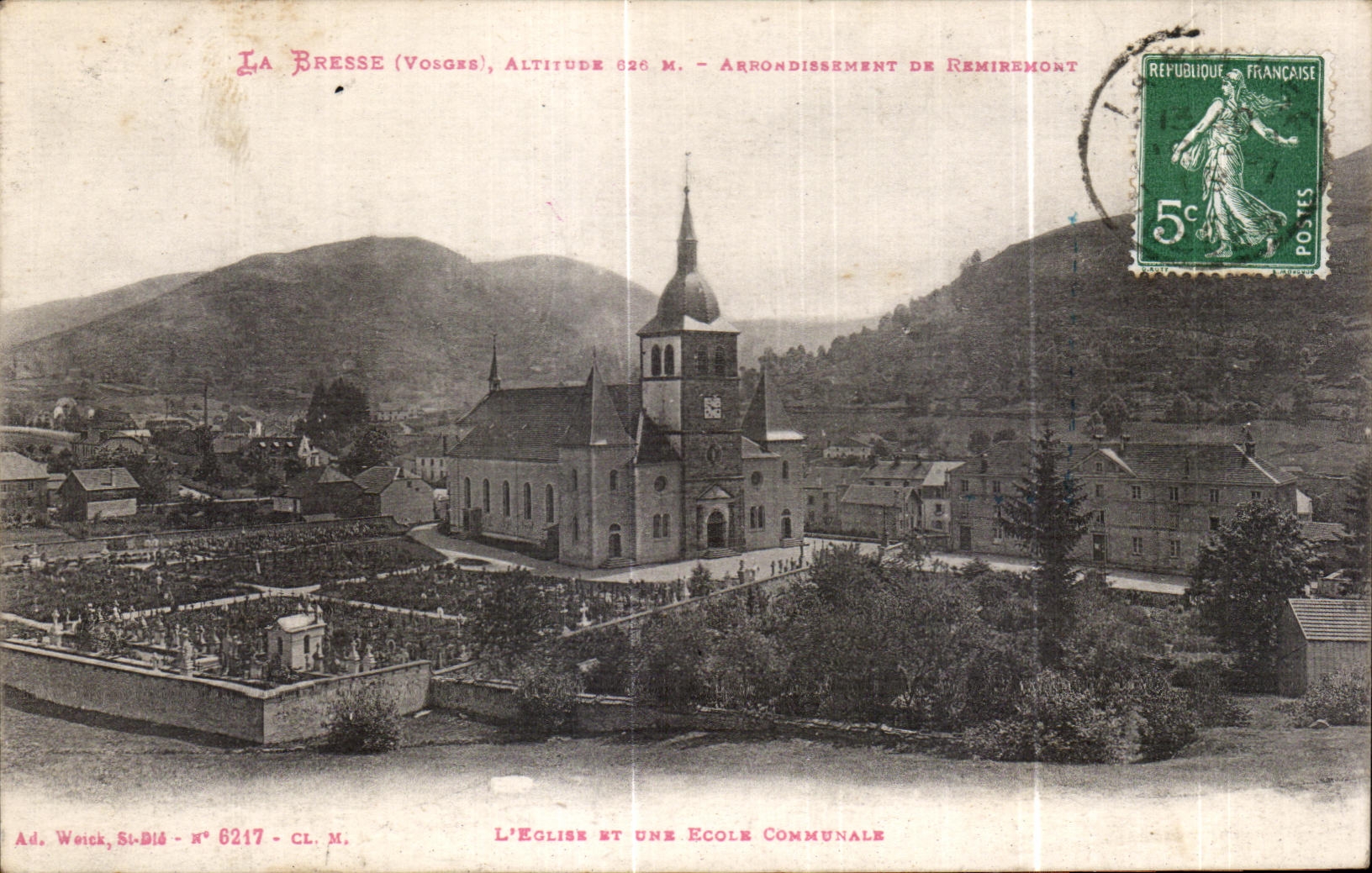 CPA the Bresse Altitude Church and an Elementary School