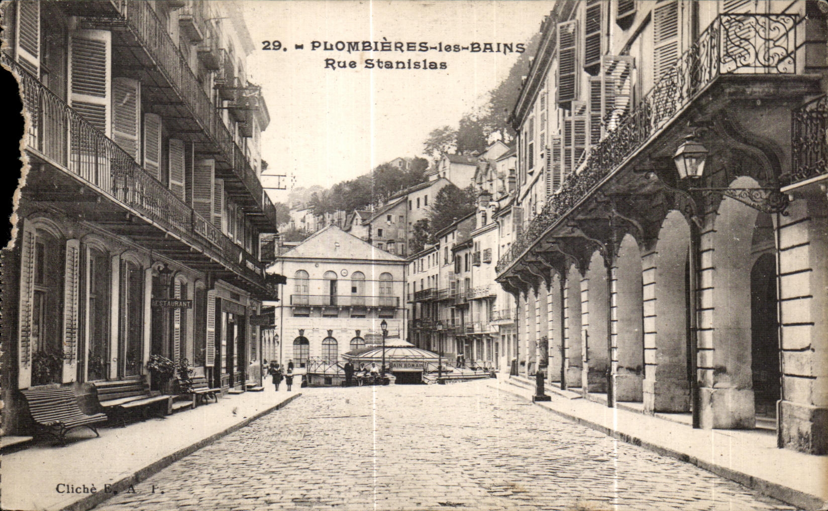 CPA Plombieres la calle Estanislao del bano