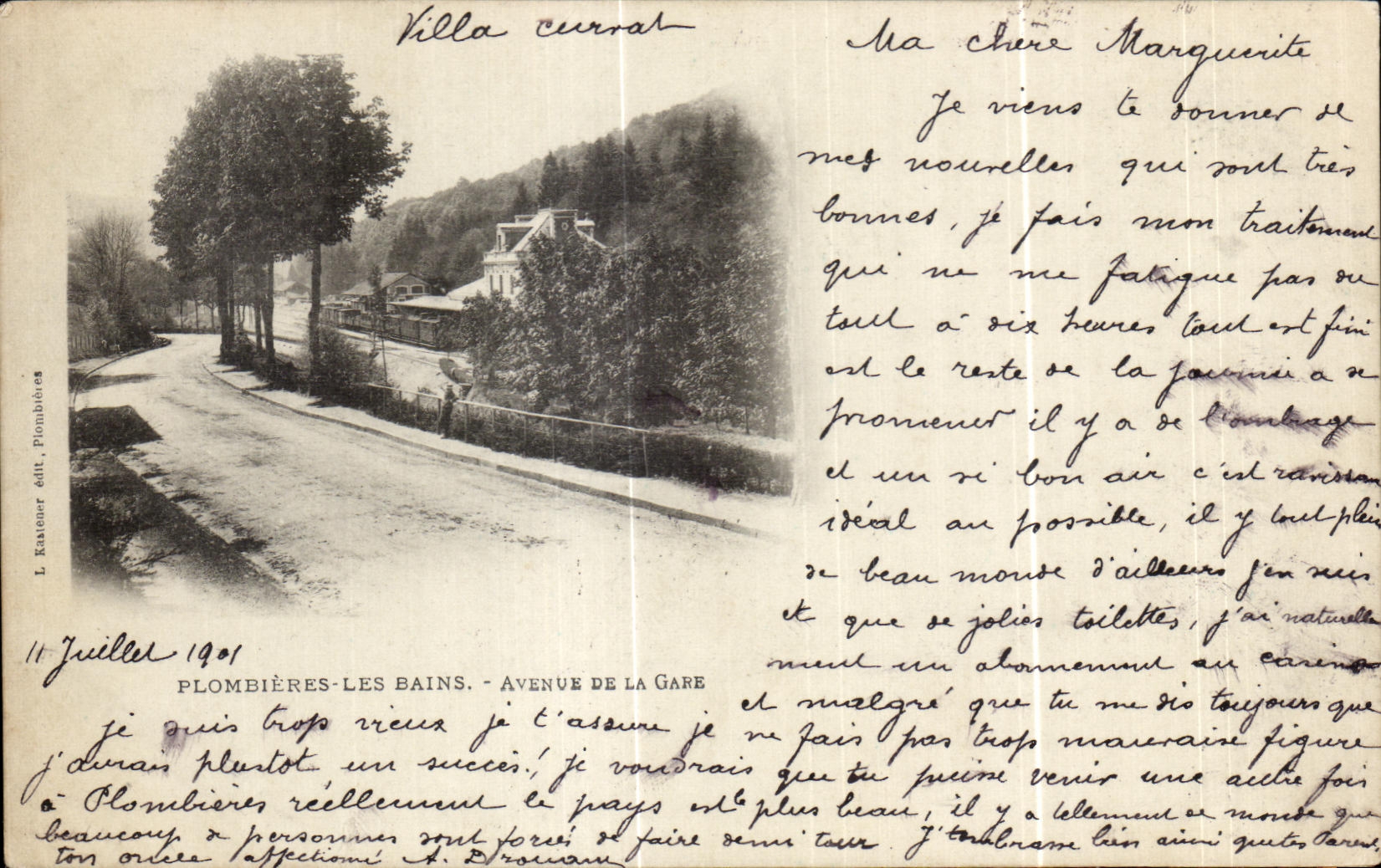 CPA Plombieres Les Bains Avenue De La Gare