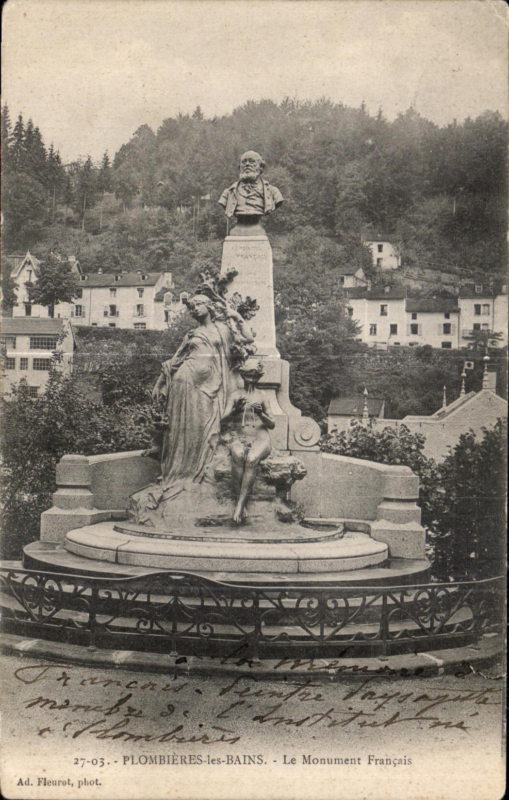 CPA Plombieres Les Bains Le Monument Francais
