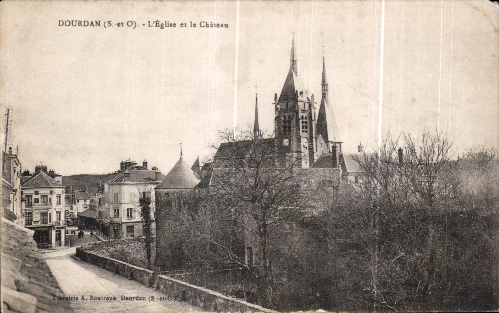 Iglesia de CPA Dourdan y el castillo