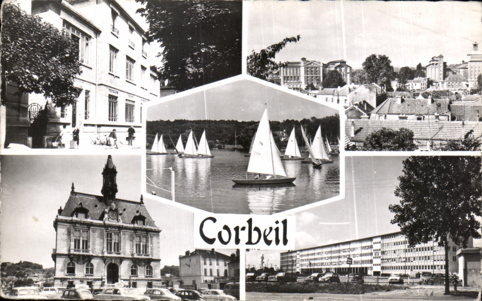 CPA Images of France the post office Panorama the town hall the mixed college