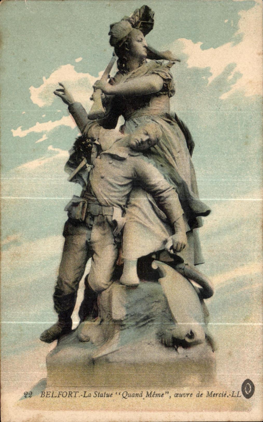 CPA Belfort Statue Nevertheless the work of Mercie