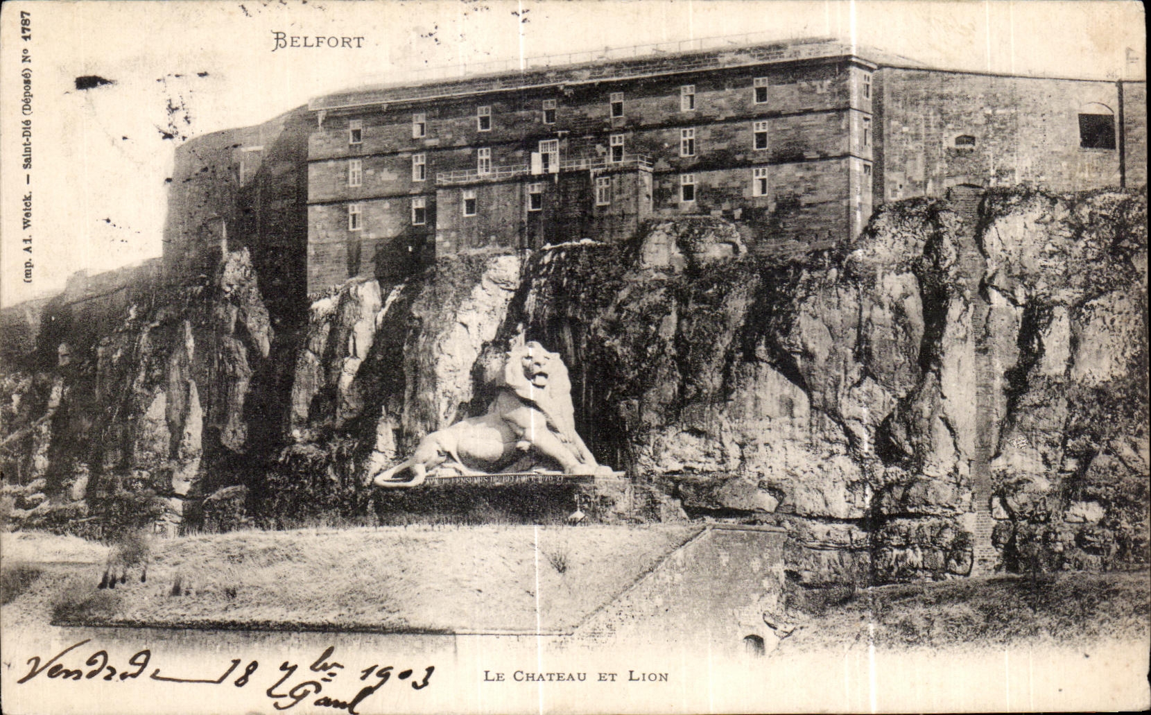 CPA Belfort Le Castle And Lion