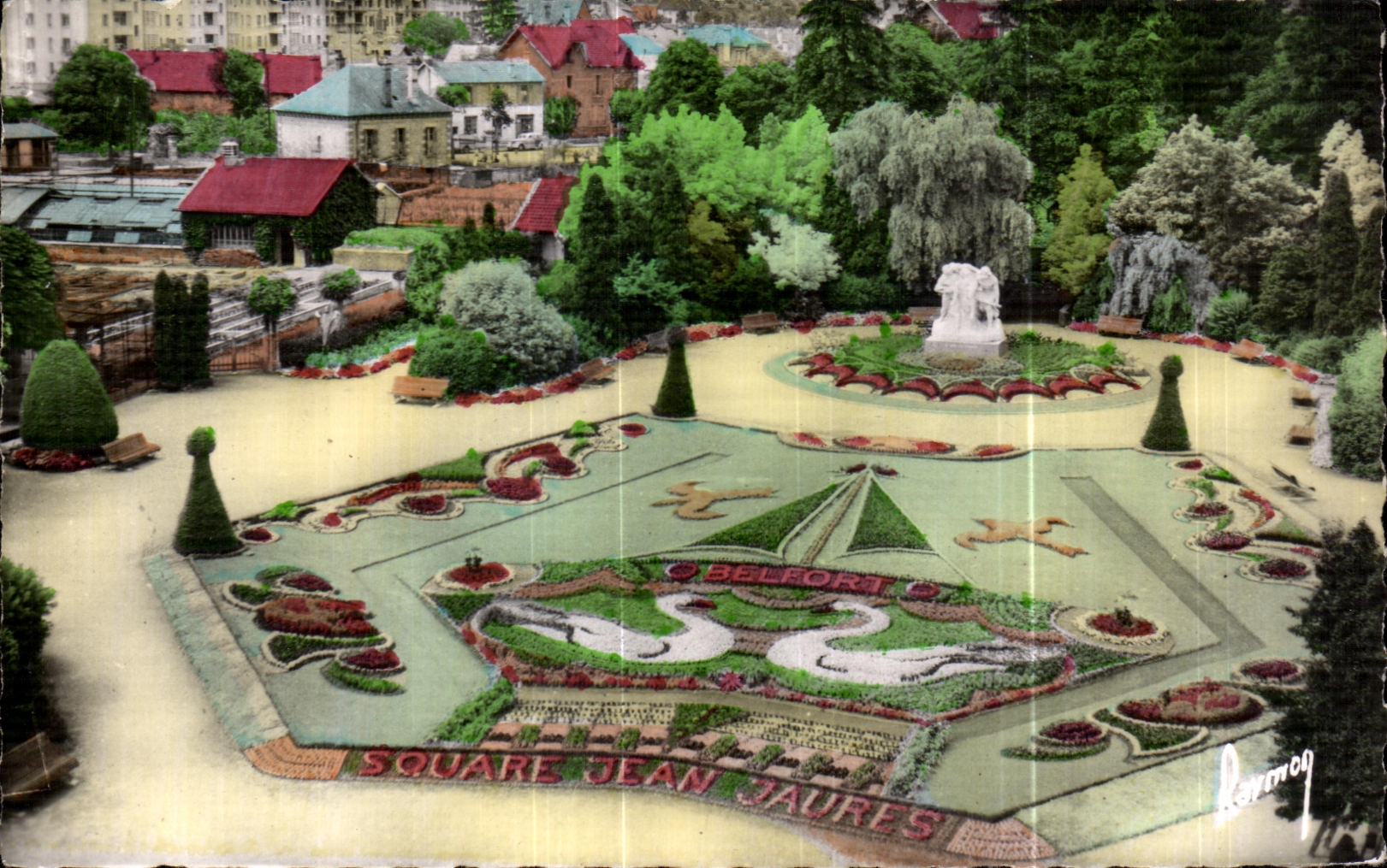 CPA Images of France Belfort Le Public garden J Jaures Swan Swan