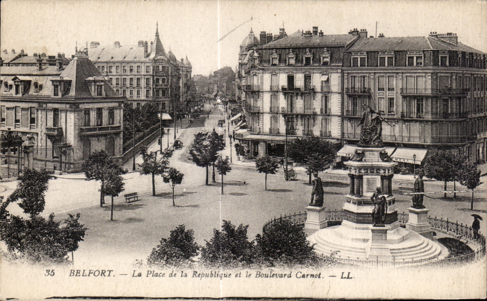 CPA Belfort the Place of the Republic and the Carnot Boulevard