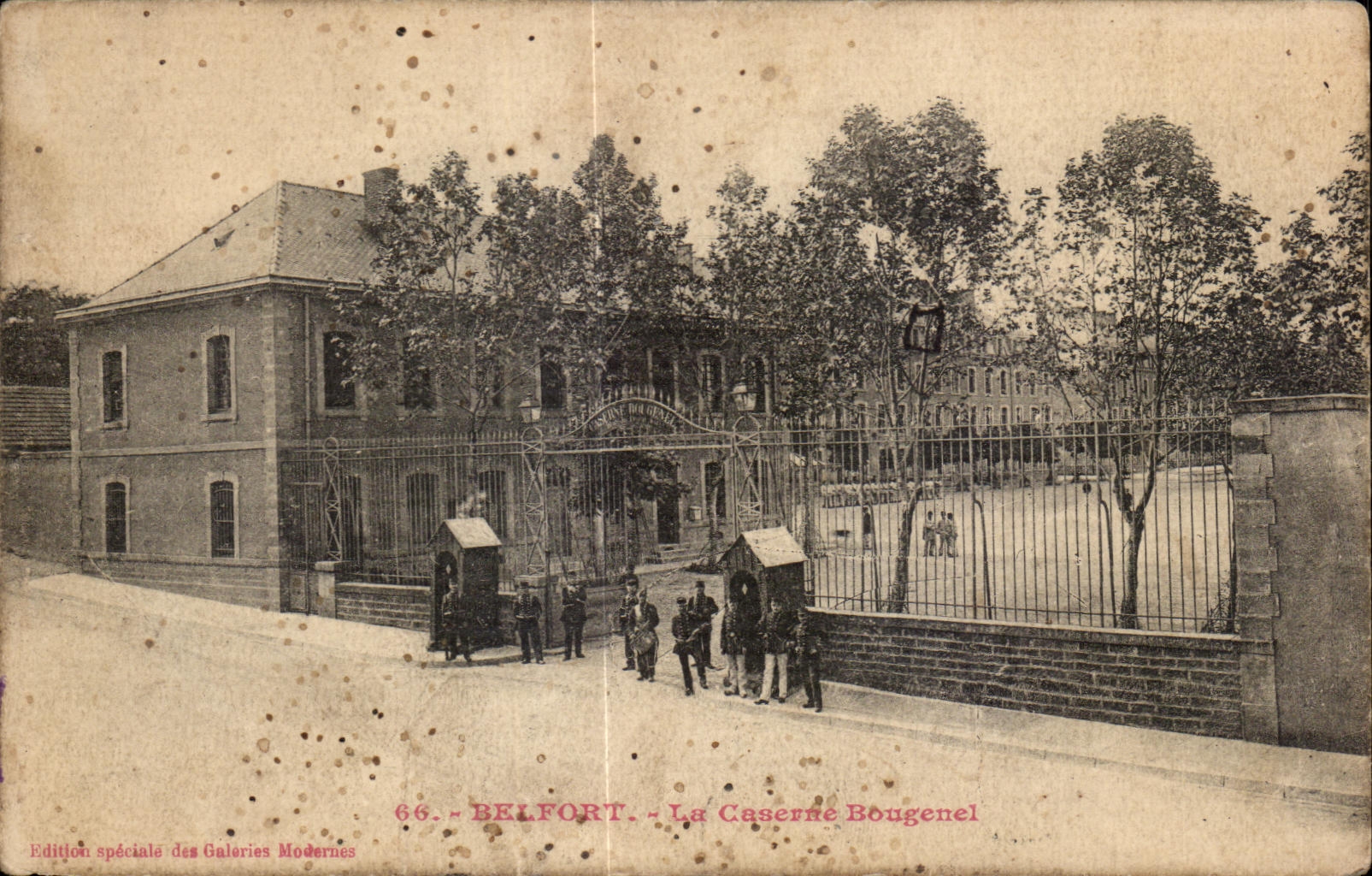 CPA Belfort the Barracks Bougenel Militaria