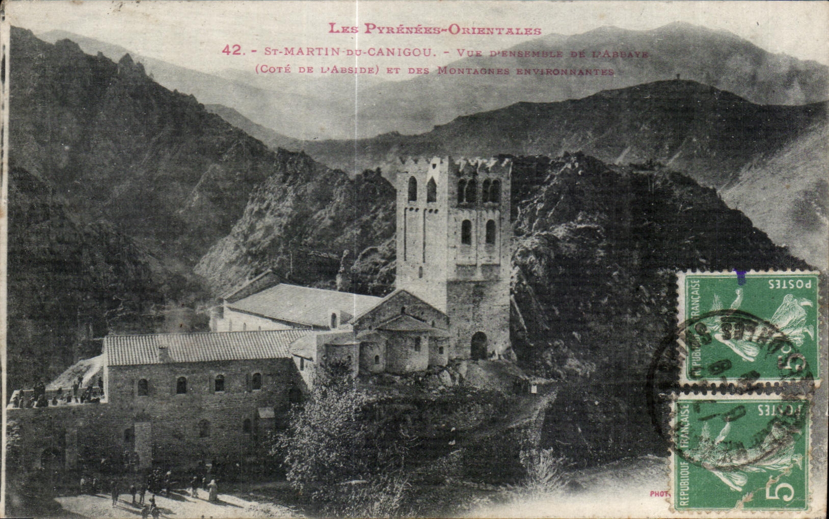 CPA the Eastern Pyrenees St Martin of Canigou Seen together of abbey and of the surrounding mountains