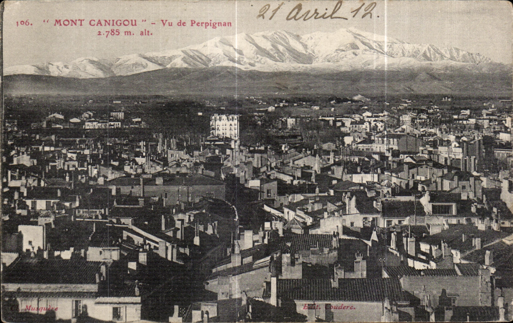 CPA Mont Canigou Vu de Perpignan 