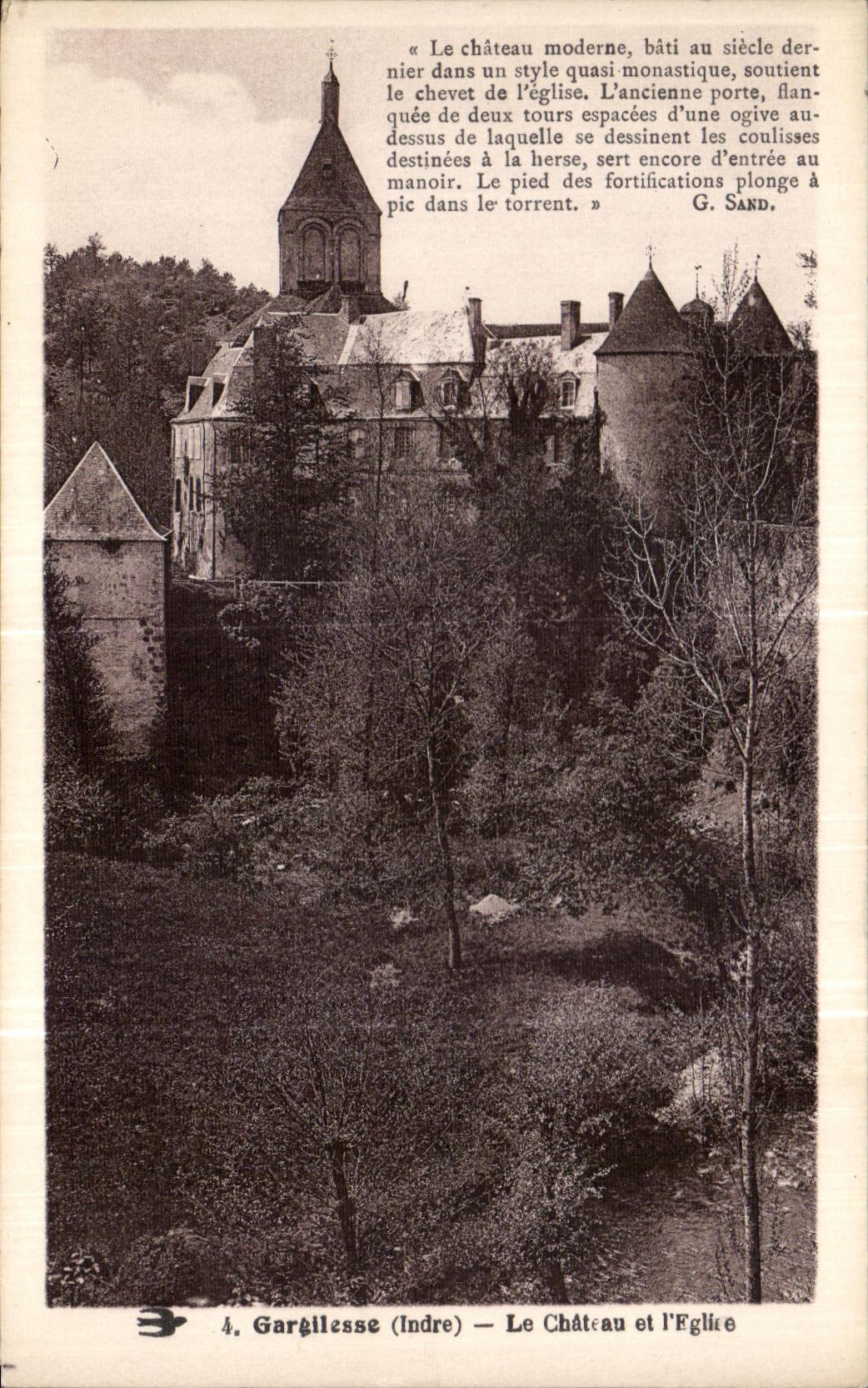 CPA Gargilesse Le Castle e iglesia