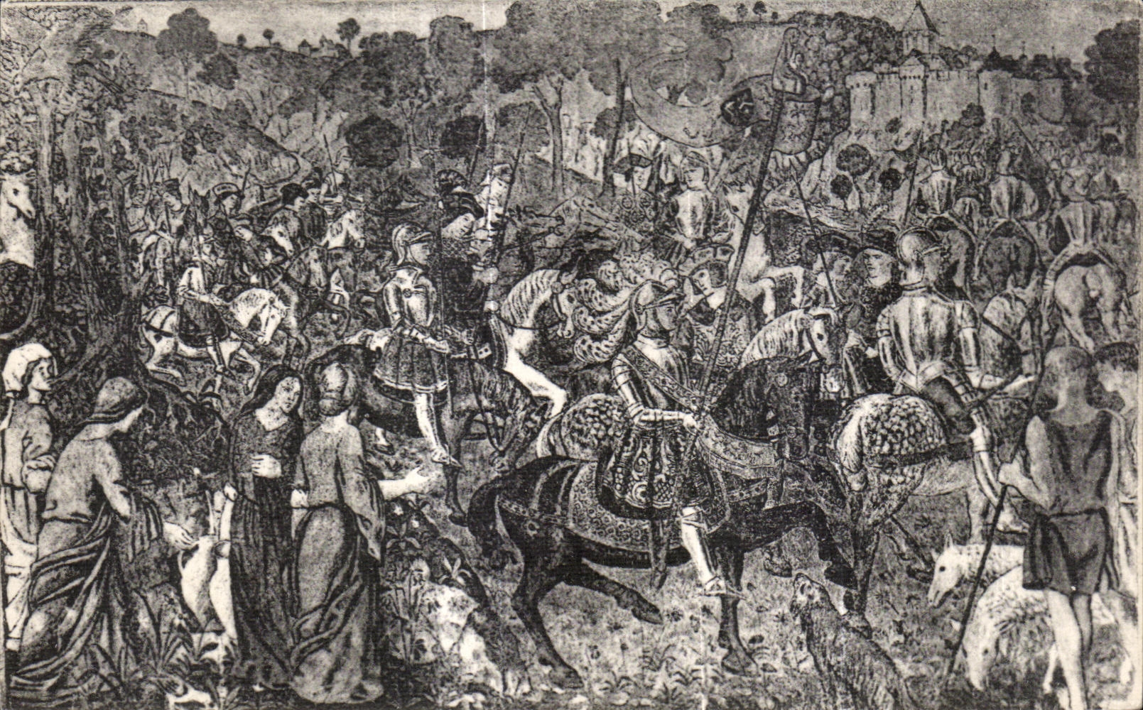 CPA Gargilesse con la vuelta de las cruzadas el senor trae detrAs a Notre Dame al hamp su etandard Radan