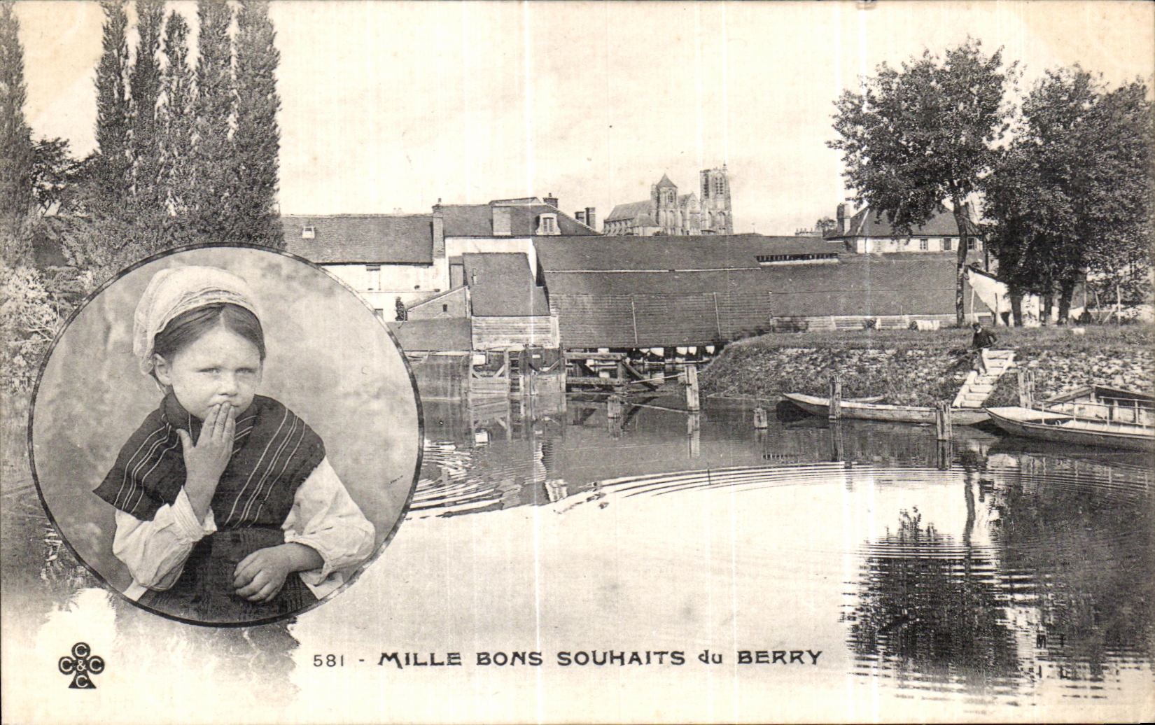 Buenos deseos de CPA mil del nino del traje del folklore de la baya