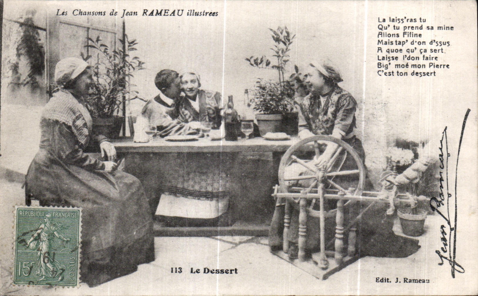 CPA Le Chansons de Jean Rameau illustrees la laiss ras tu Qu tu prend Folklore Costume