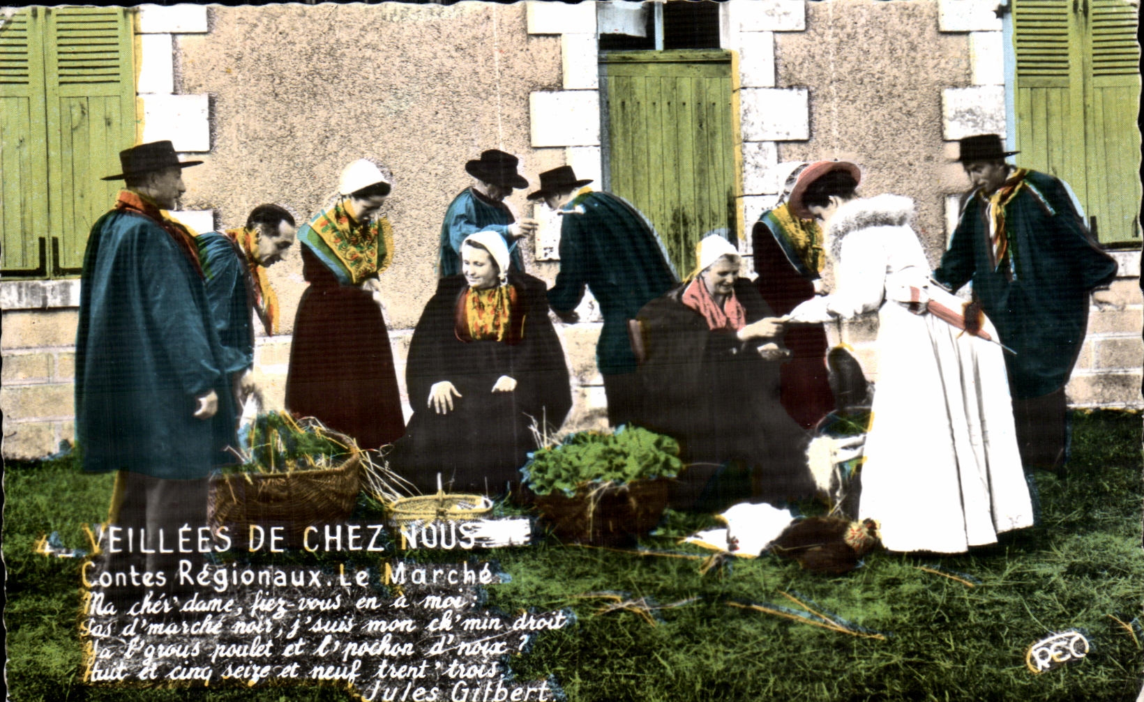 CPA Veillees Of On our premises Tales Regionaux Le Market Folklore Costume