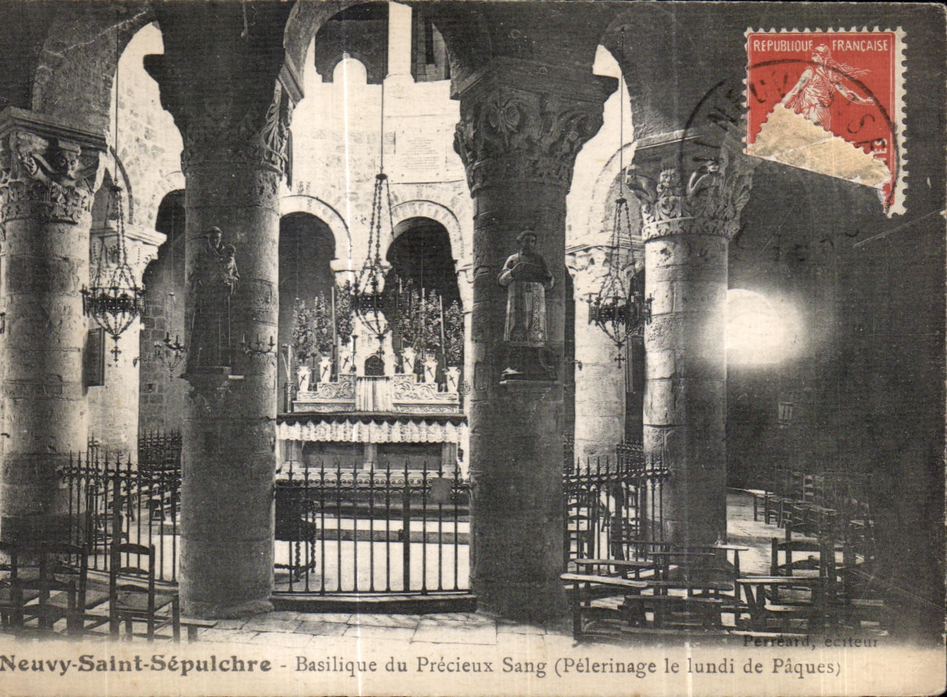 CPA Neuvy Saint Sepulchre Bailique of Invaluable Blood Pilgrimage the Easter Monday Easter