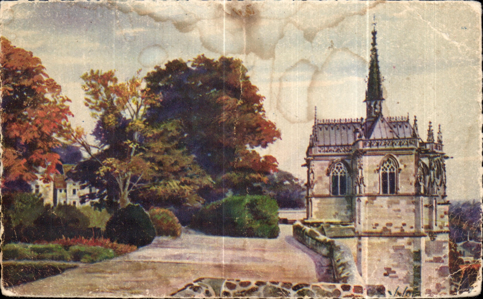 Santo suave Huberto de Chapelle del La de Amboise del castillo de CPA Francia Loire ch4ateau y el parque