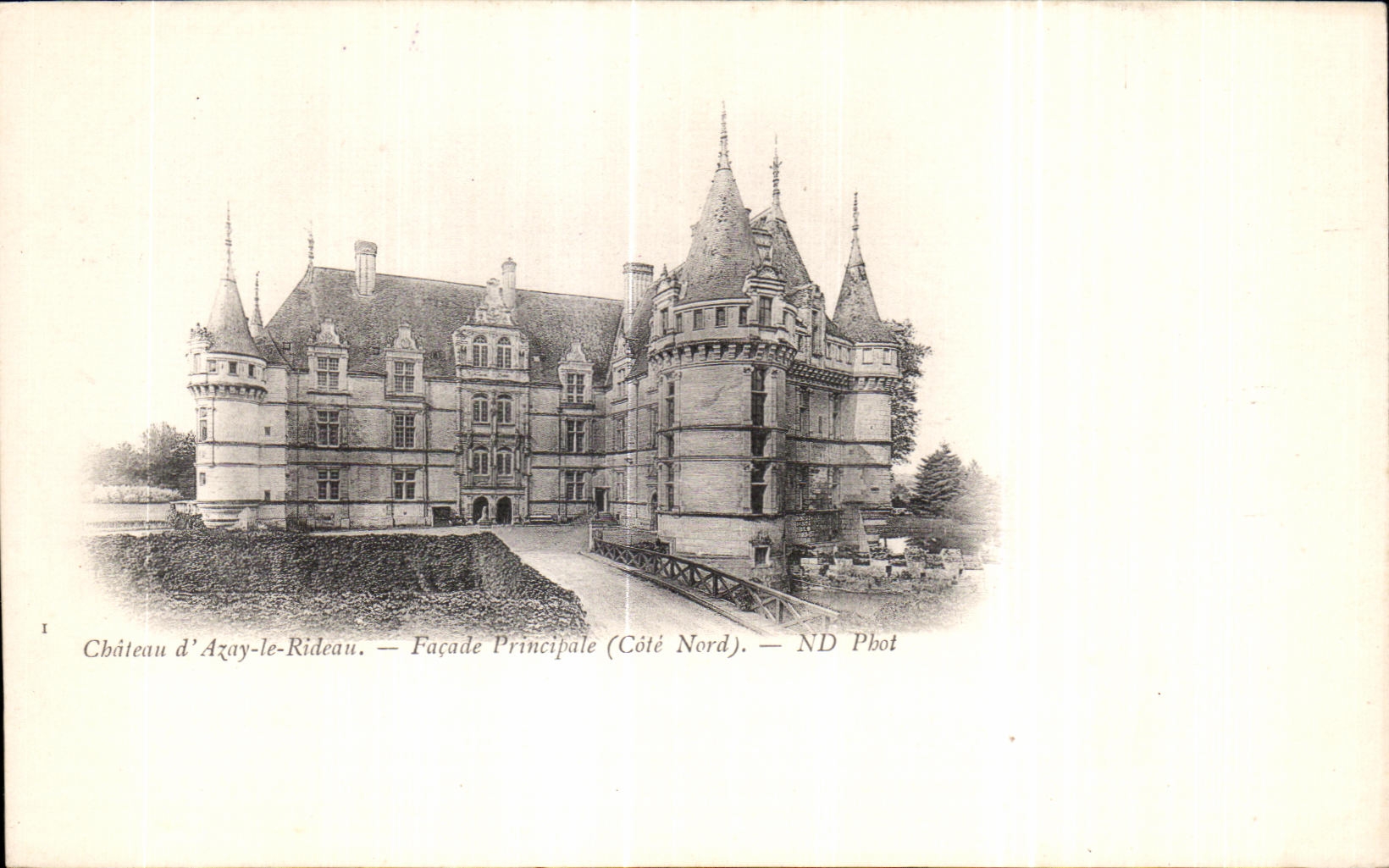 Castillo Azay de CPA el ataque frontal de Pricipale de la cortina