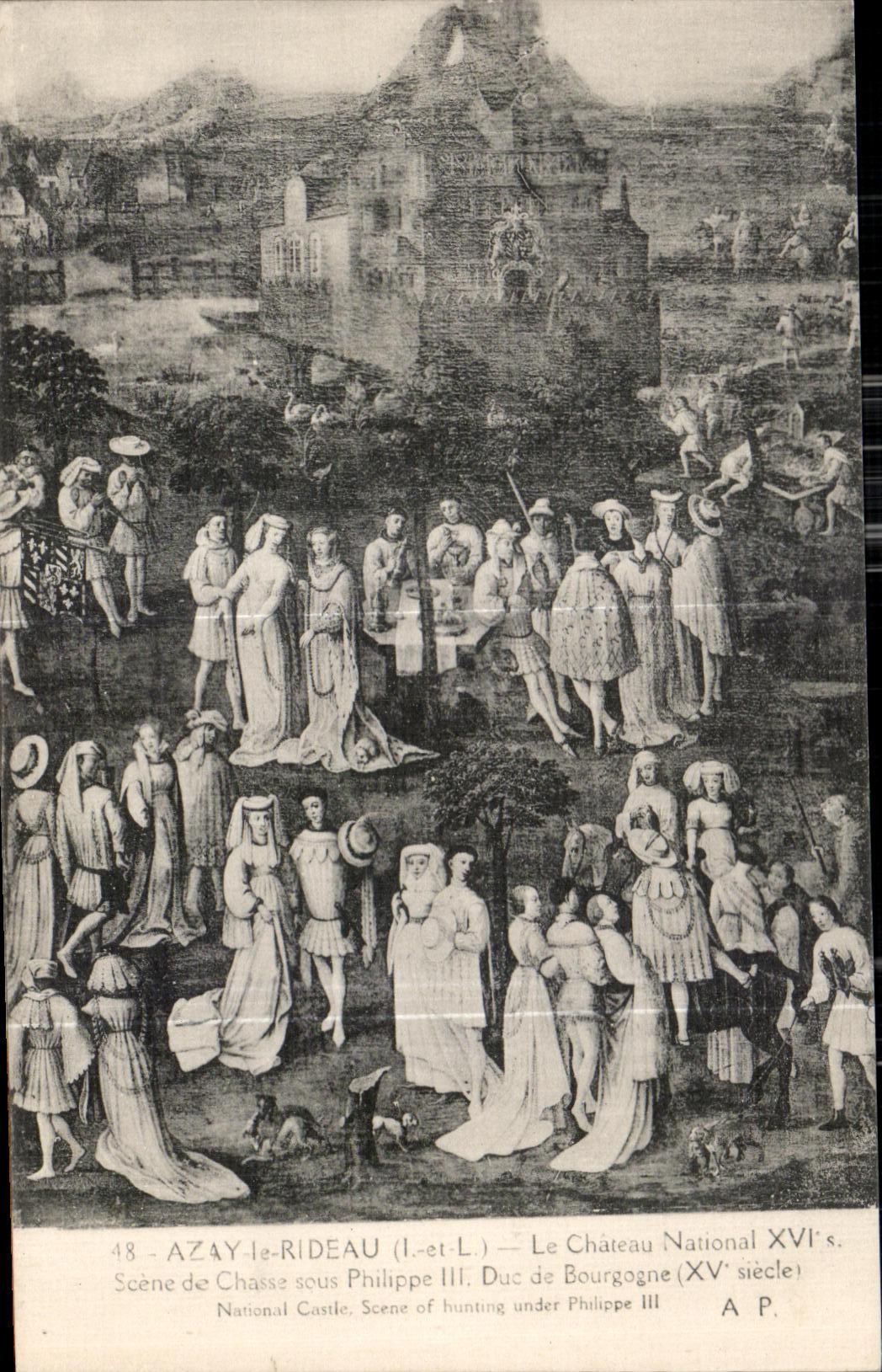 Escena de CPA Azay Rideau Le National Castle de la busqueda debajo del duque de Felipe III de Borgona