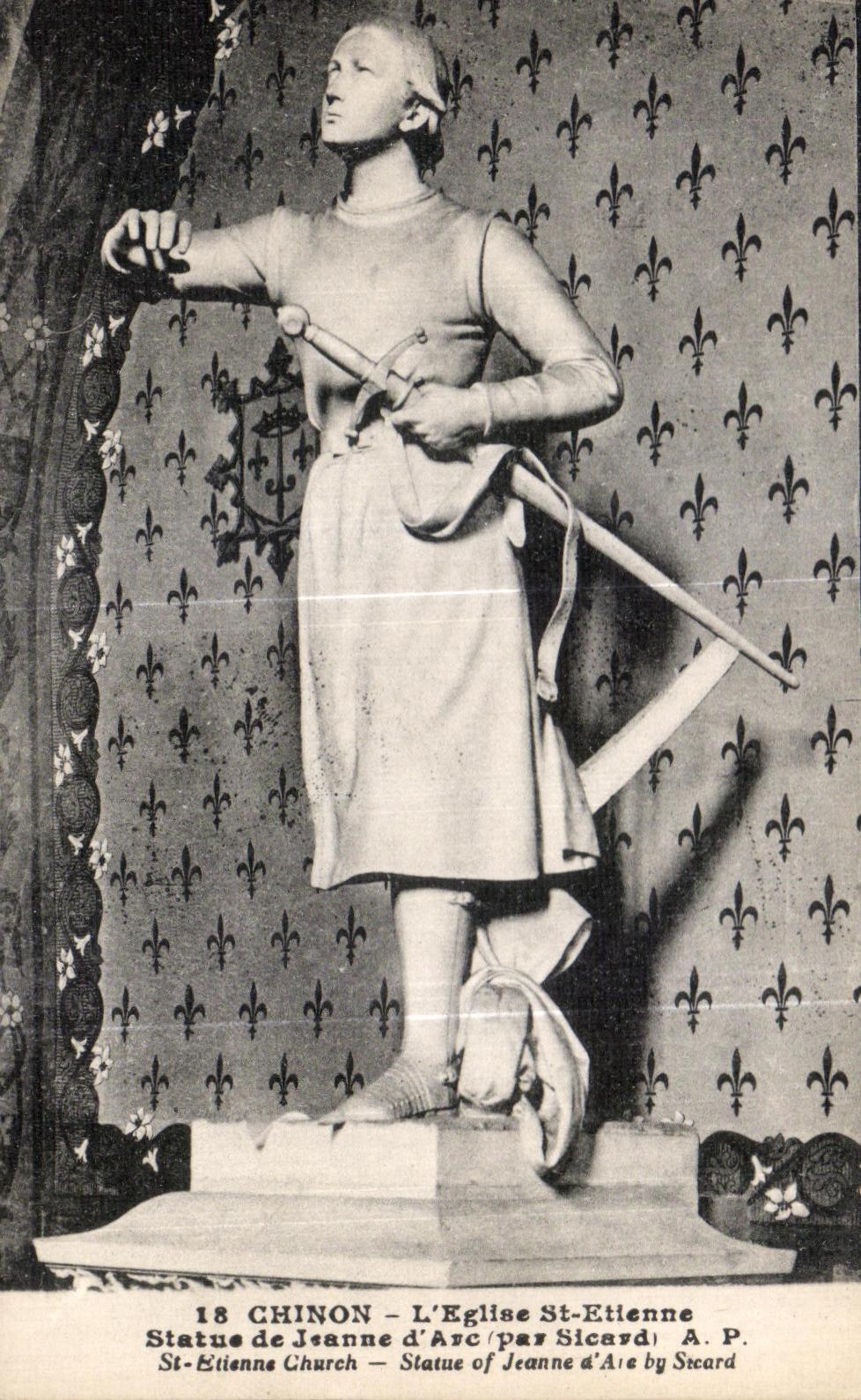 CPA Chinon Church St Etienne Statue of Jeanne Arc By Sicard