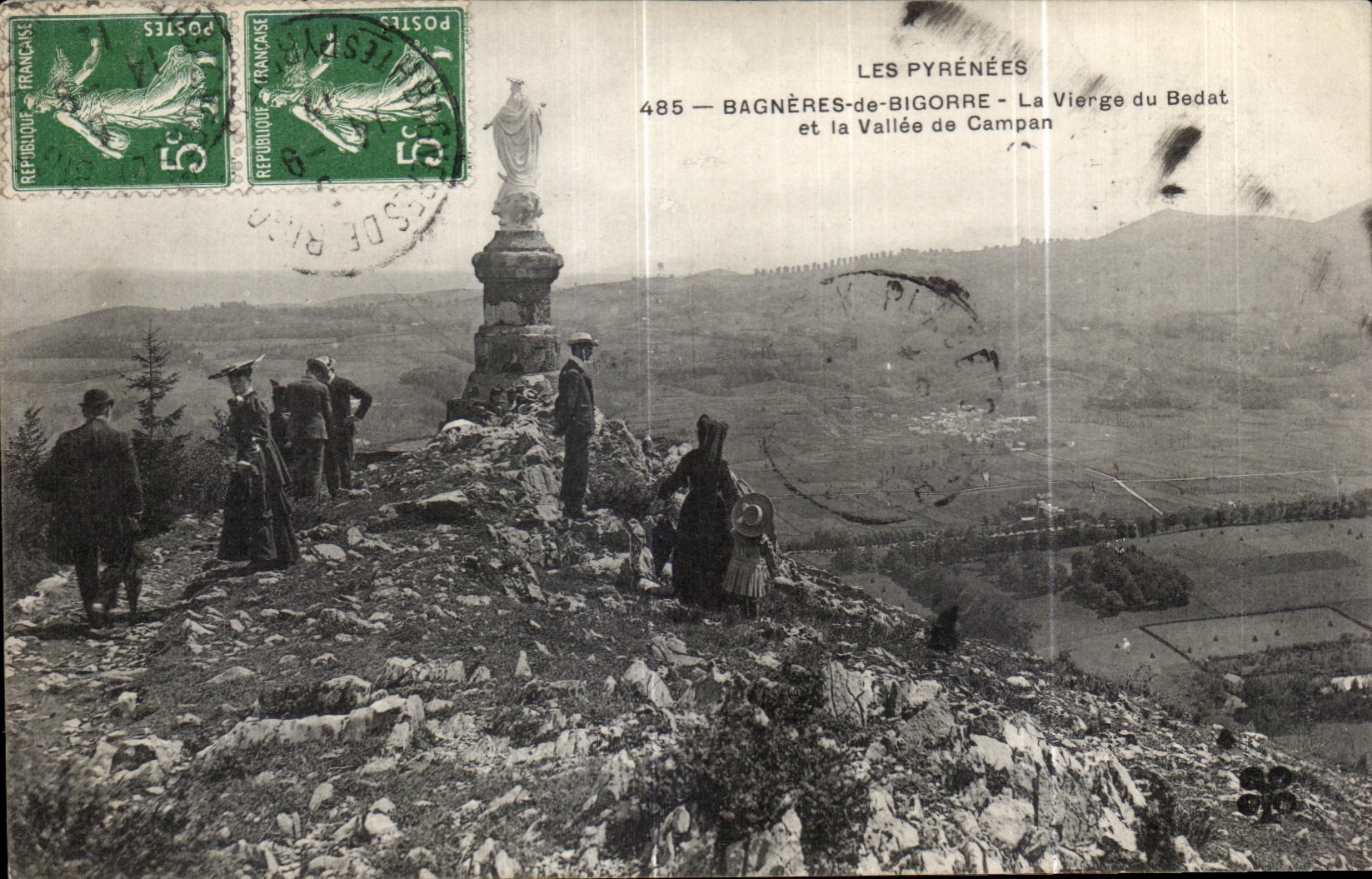 CPA the Pyrenees Bagneres de Bigorre the Virgin of the bedat and the Valley of Campan