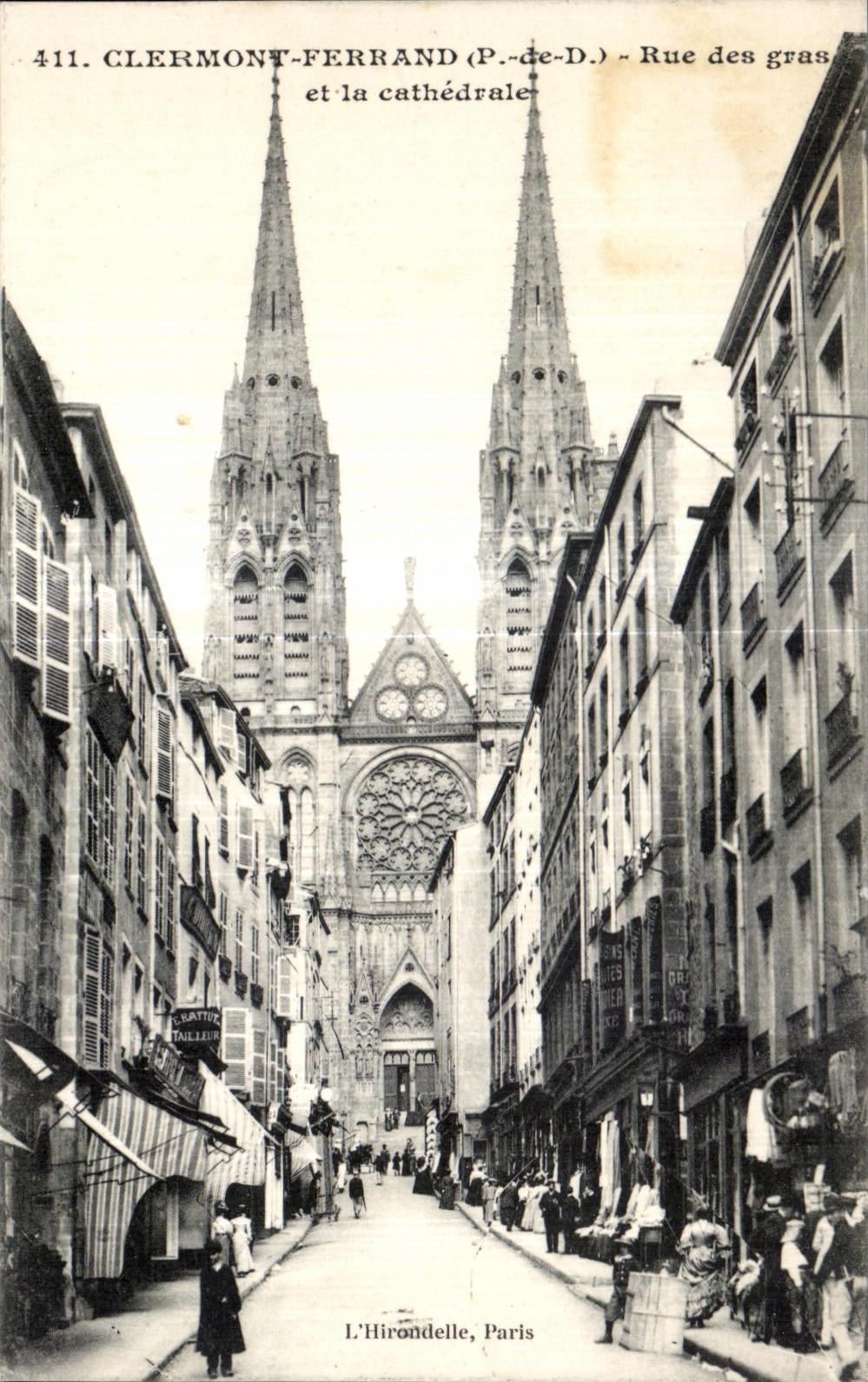 CPA Clermont Ferrand Street of the fats and the cathedral