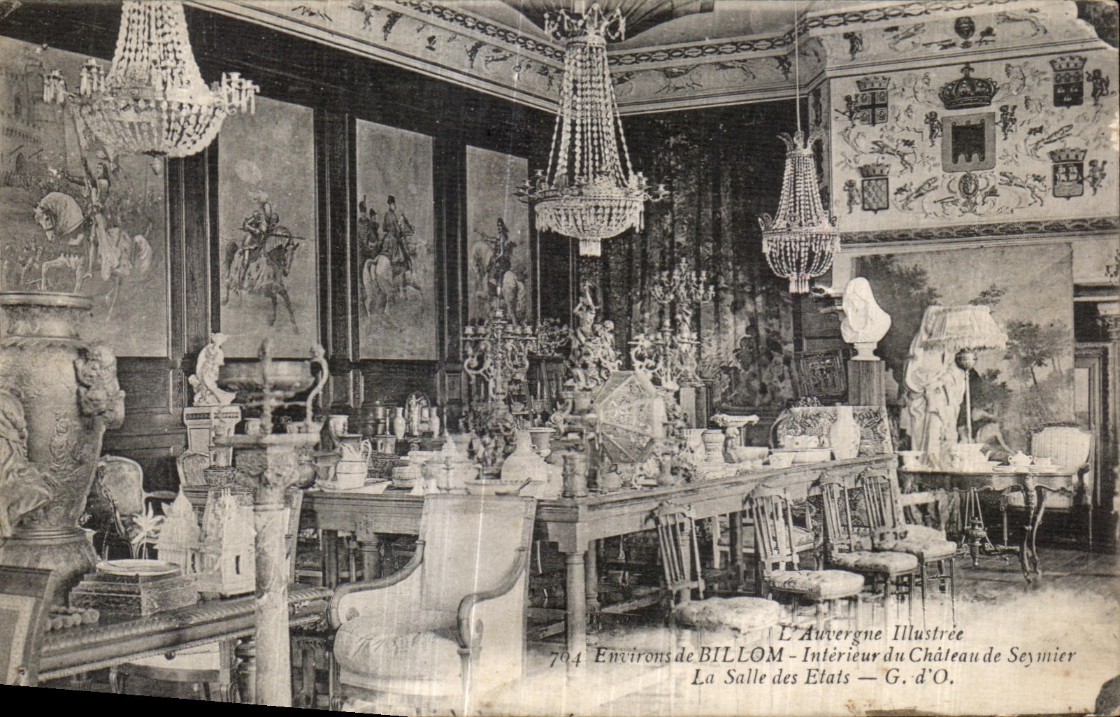 CPA L Auvergne Illustree Environs de Billon Interieur du Chateau de Seymier La Salle des Etats