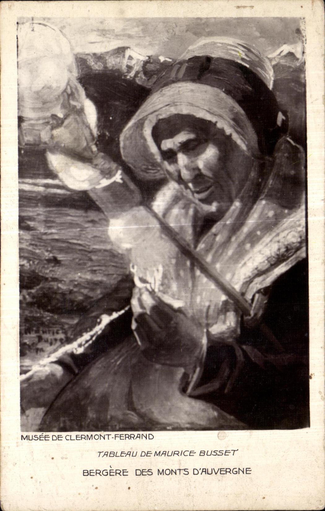 CPA Auvergne Musee de Clermont Ferrand Maurice Busset Bergere des monts d auvergne Folklore costume