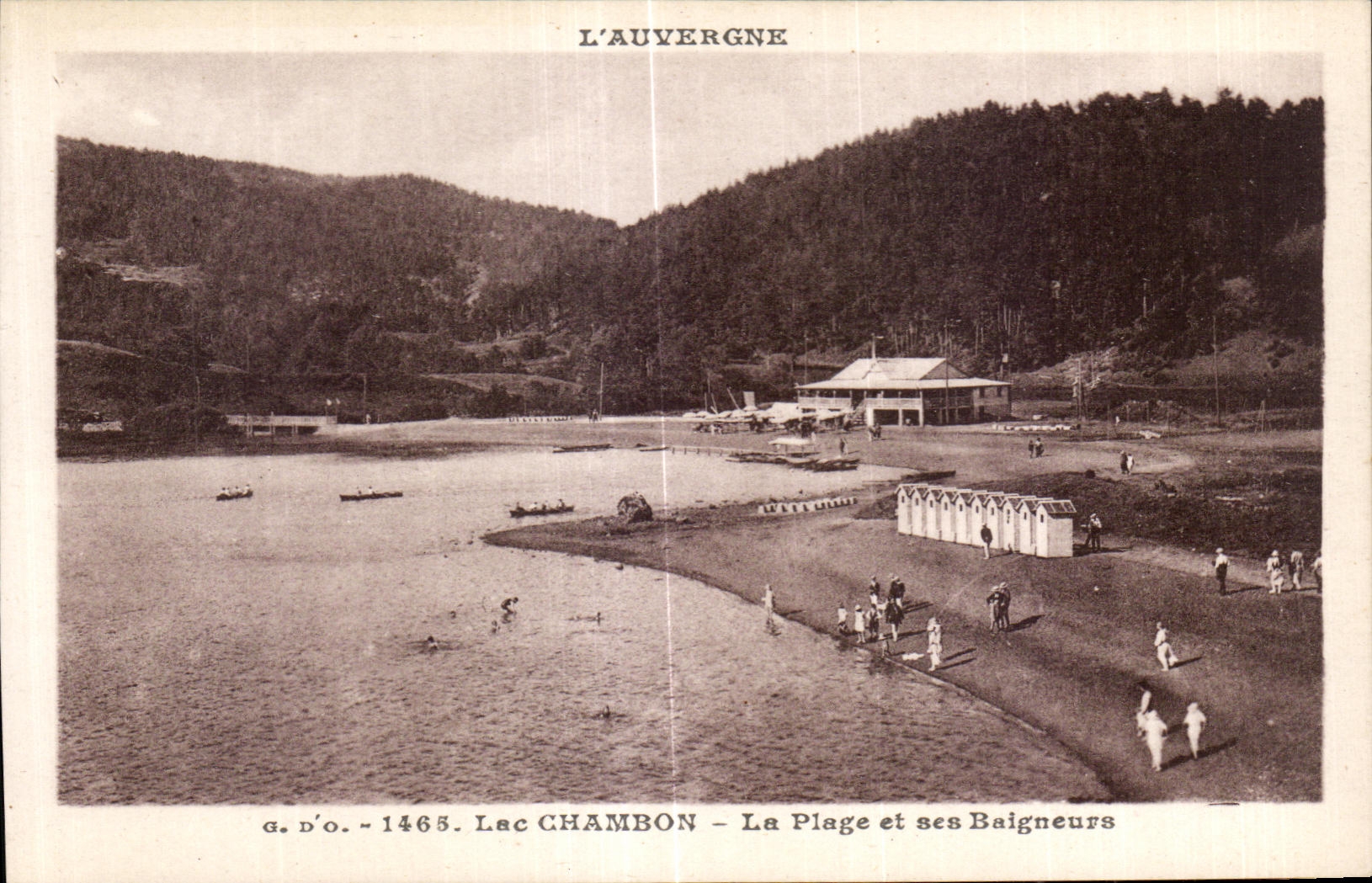 CPA Lake Chambon the Beach and its Bathers