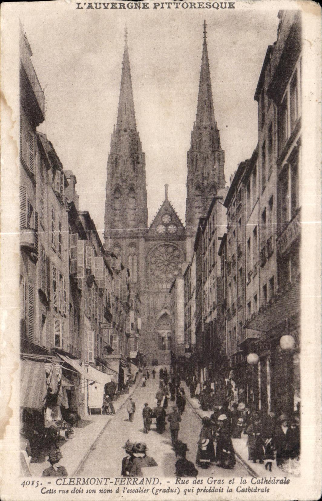 Calle de CPA Clermont-Ferrand de las grasas y de la catedral de Celie