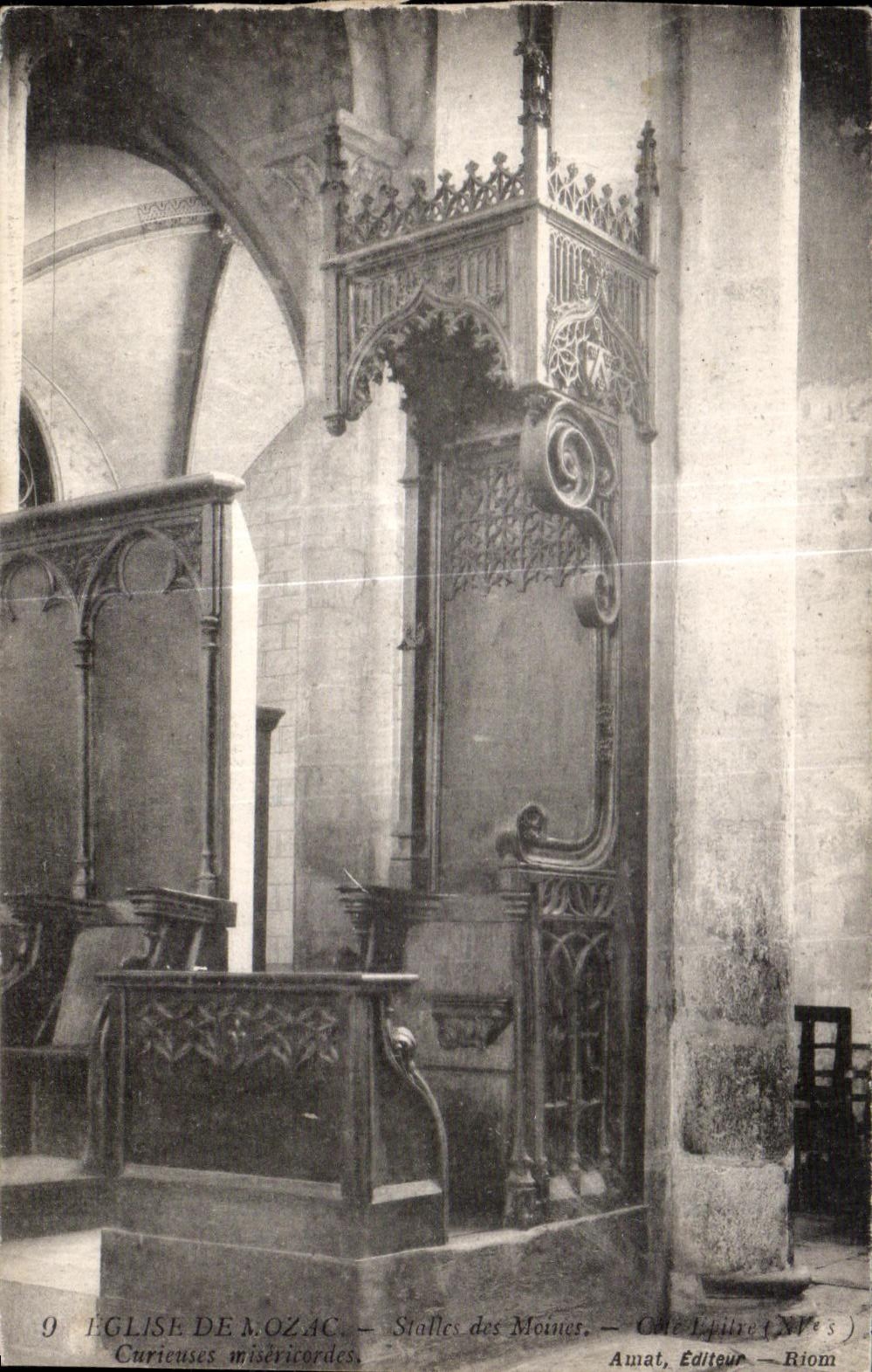 CPA I Church De Mozac Stall of the monks