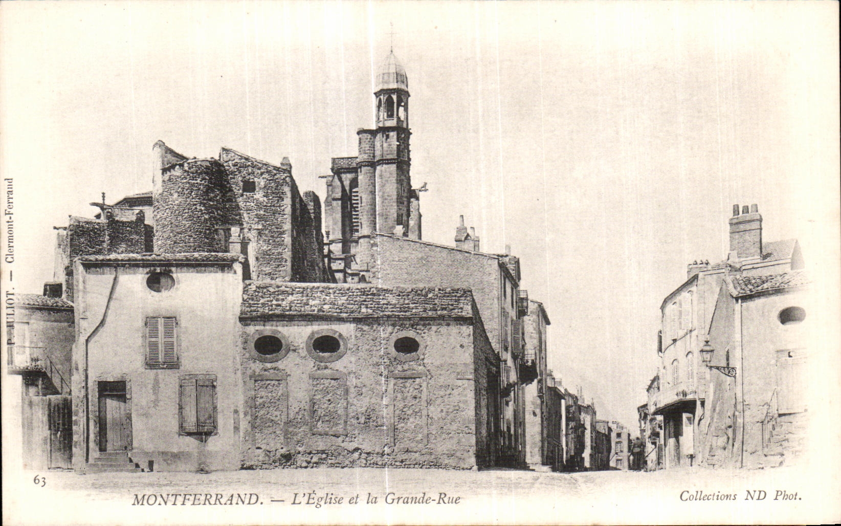 CPA Montferrand Church and Main street