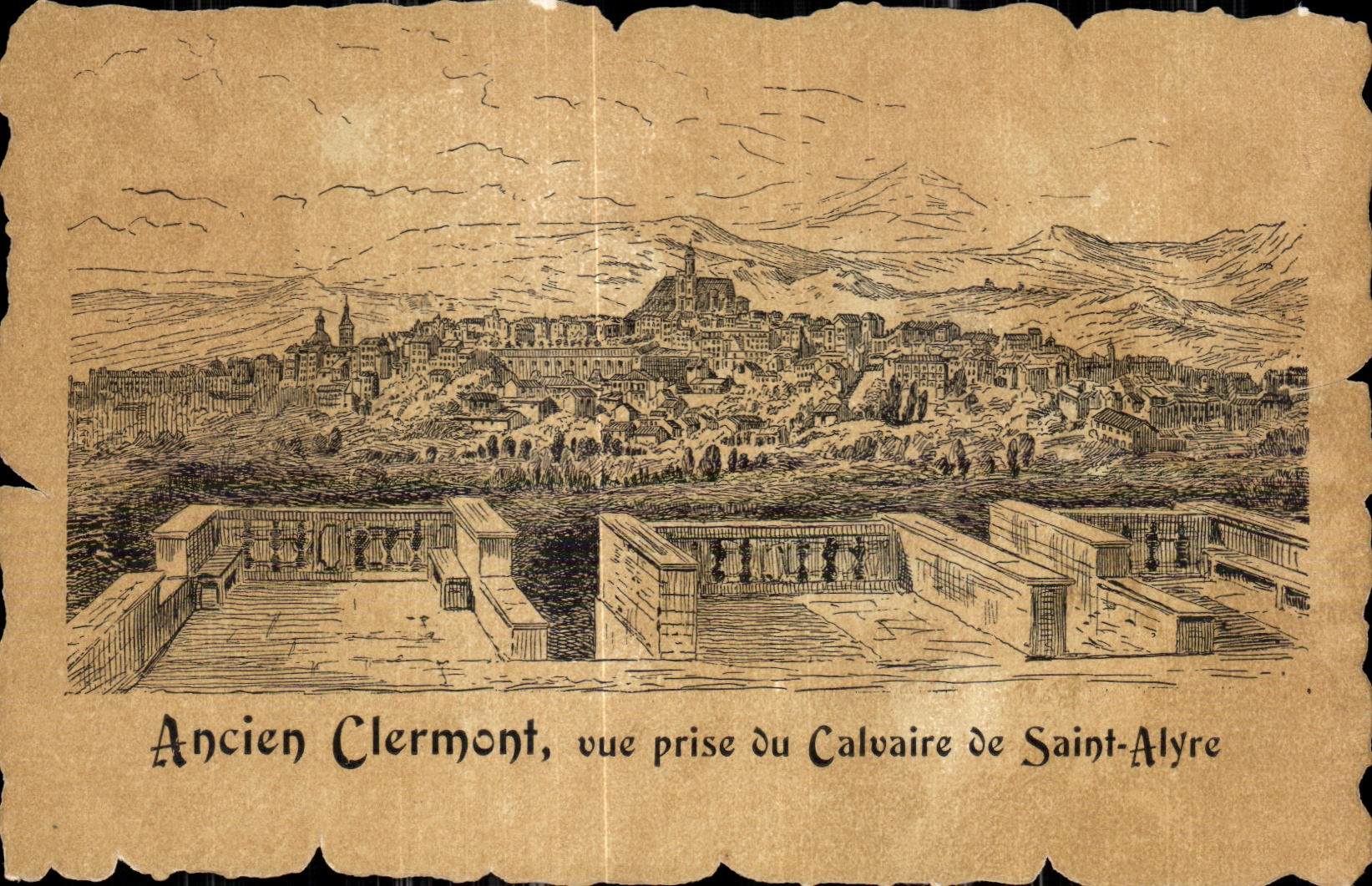 CPA Clermont viejo visto del martirio del santo Alyre
