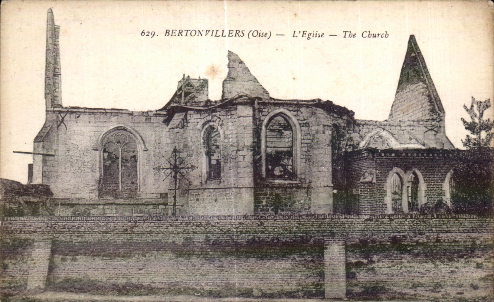 Iglesia de CPA Bertonvillers (Oise) la iglesia Militaria